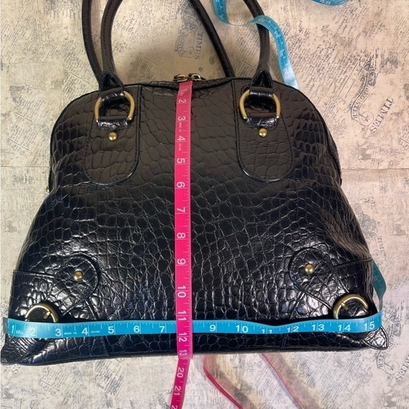 Banana Republic Croc embossed leather large handbag - Picture 11 of 13
